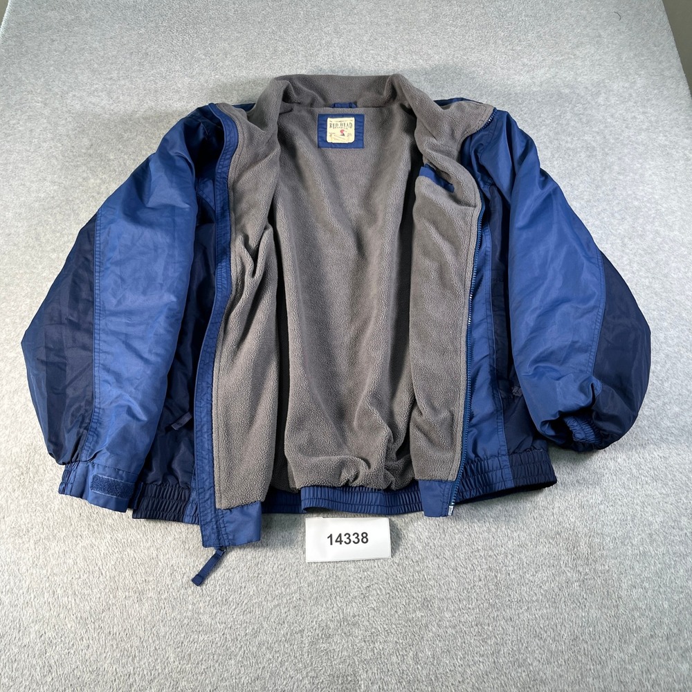 RedHead Windbreaker Jacket Mens Large Blue Two Toned Fleece Lined Full Zipper